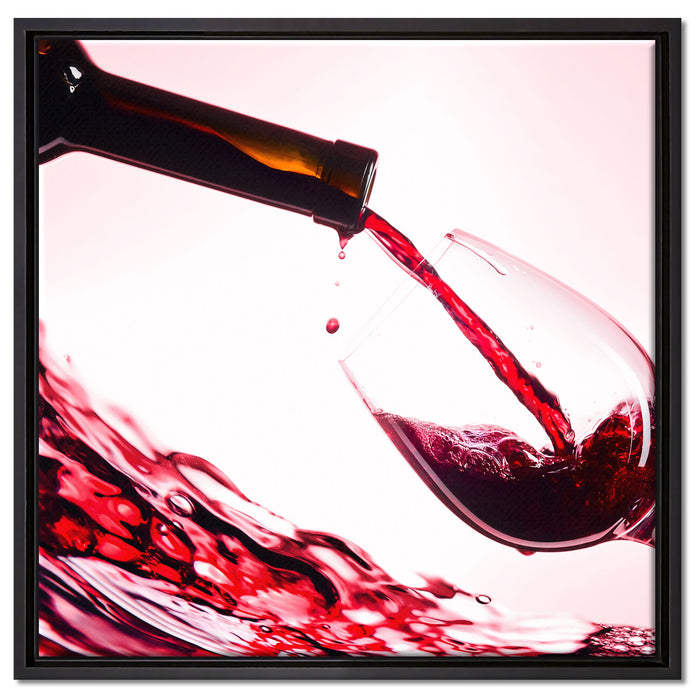 Wein auf Leinwandbild Quadratisch gerahmt Größe 60x60
