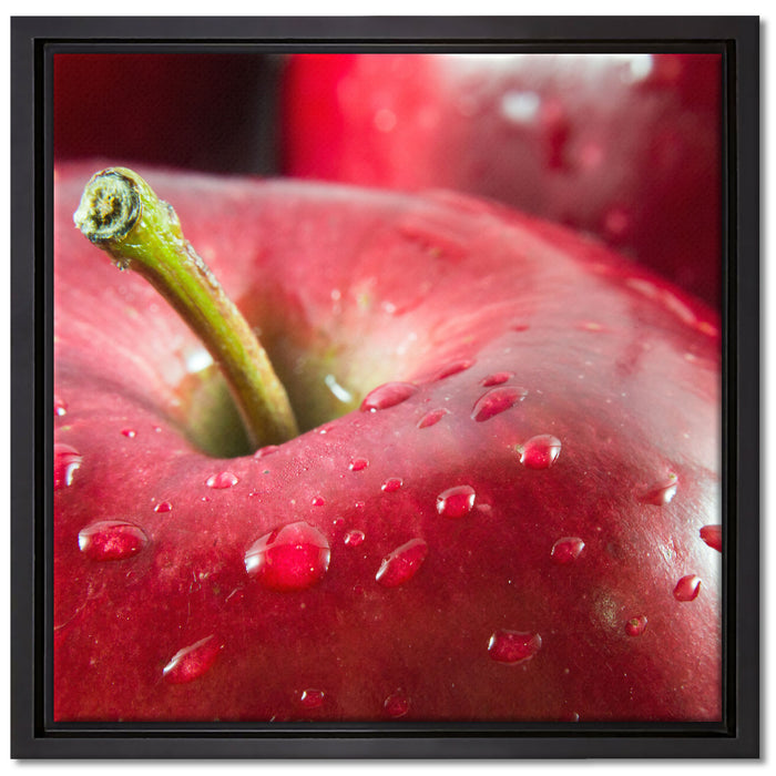 Apfel auf Leinwandbild Quadratisch gerahmt Größe 40x40