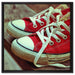 Coole Rote Schuhe auf Leinwandbild Quadratisch gerahmt Größe 60x60
