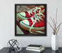 Coole Rote Schuhe  auf Leinwandbild Quadratisch gerahmt mit Kirschblüten