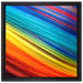 Bunte Streifen auf Leinwandbild Quadratisch gerahmt Größe 40x40