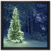Leuchtender Weihnachtsbaum auf Leinwandbild Quadratisch gerahmt Größe 40x40