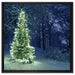 Leuchtender Weihnachtsbaum auf Leinwandbild Quadratisch gerahmt Größe 60x60
