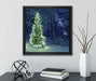 Leuchtender Weihnachtsbaum  auf Leinwandbild Quadratisch gerahmt mit Kirschblüten