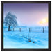 Baum in Winterlandschaft auf Leinwandbild Quadratisch gerahmt Größe 40x40