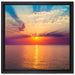 Meer im Sonnenaufgang auf Leinwandbild Quadratisch gerahmt Größe 40x40