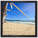 Volleyballnetz am Strand auf Leinwandbild Quadratisch gerahmt Größe 40x40