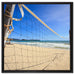 Volleyballnetz am Strand auf Leinwandbild Quadratisch gerahmt Größe 60x60