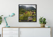 Pferde auf Wiese auf Leinwandbild gerahmt Quadratisch verschiedene Größen im Wohnzimmer