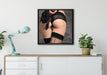 erotische Spitzen-Dessous auf Leinwandbild gerahmt Quadratisch verschiedene Größen im Wohnzimmer