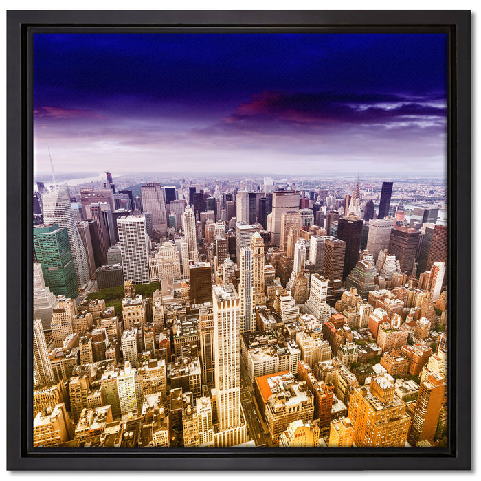 Skyline New York auf Leinwandbild Quadratisch gerahmt Größe 40x40