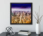 Skyline New York  auf Leinwandbild Quadratisch gerahmt mit Kirschblüten