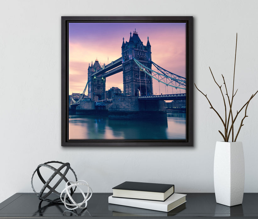 London  auf Leinwandbild Quadratisch gerahmt mit Kirschblüten