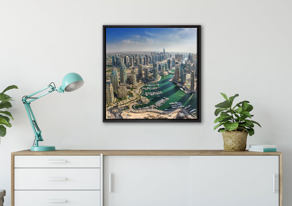 Dubai Hotel Burj al Arab auf Leinwandbild gerahmt Quadratisch verschiedene Größen im Wohnzimmer