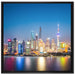 Shanghai Skyline auf Leinwandbild Quadratisch gerahmt Größe 70x70