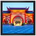 chinesischer Tempel auf Leinwandbild Quadratisch gerahmt Größe 40x40