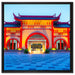 chinesischer Tempel auf Leinwandbild Quadratisch gerahmt Größe 60x60