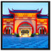 chinesischer Tempel auf Leinwandbild Quadratisch gerahmt Größe 70x70