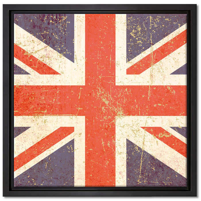 Union Jack auf Leinwandbild Quadratisch gerahmt Größe 40x40