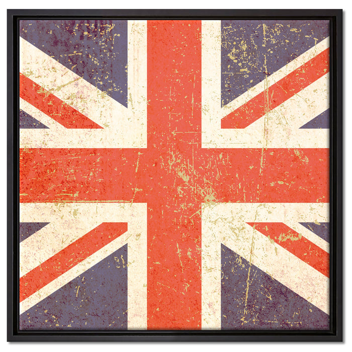 Union Jack auf Leinwandbild Quadratisch gerahmt Größe 60x60