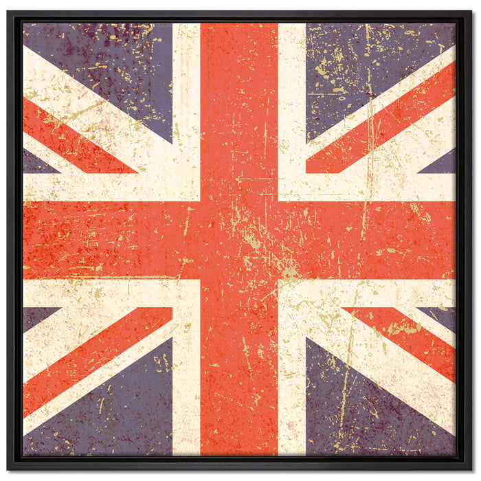 Union Jack auf Leinwandbild Quadratisch gerahmt Größe 70x70