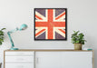 Union Jack auf Leinwandbild gerahmt Quadratisch verschiedene Größen im Wohnzimmer