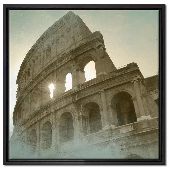 Kolosseum Rom auf Leinwandbild Quadratisch gerahmt Größe 60x60
