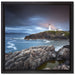 Leuchtturm im Meer auf Leinwandbild Quadratisch gerahmt Größe 40x40