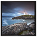 Leuchtturm im Meer auf Leinwandbild Quadratisch gerahmt Größe 60x60