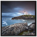Leuchtturm im Meer auf Leinwandbild Quadratisch gerahmt Größe 70x70