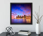 Skyline New York  auf Leinwandbild Quadratisch gerahmt mit Kirschblüten