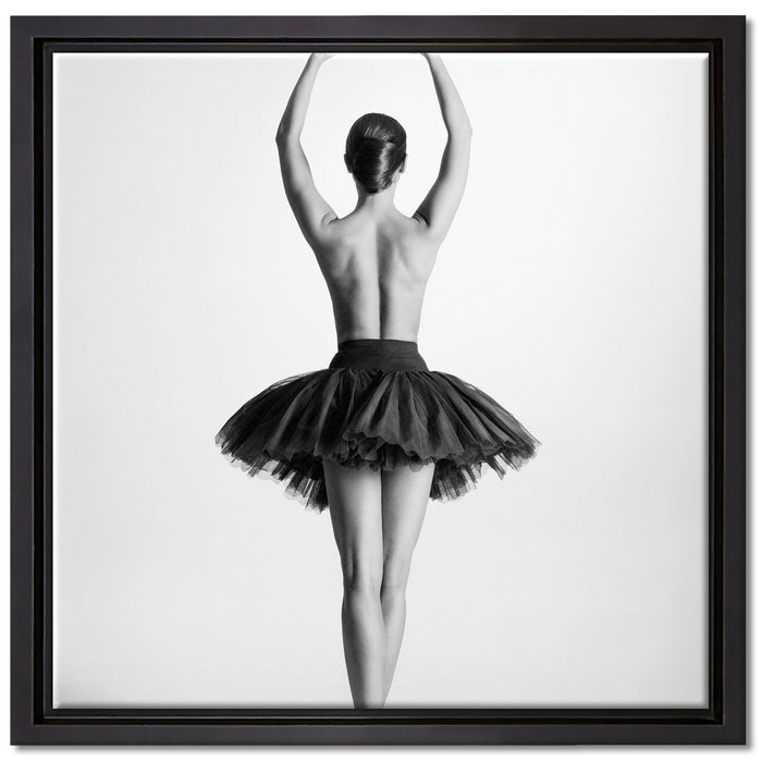 sexy nackte Ballettpose auf Leinwandbild Quadratisch gerahmt Größe 40x40