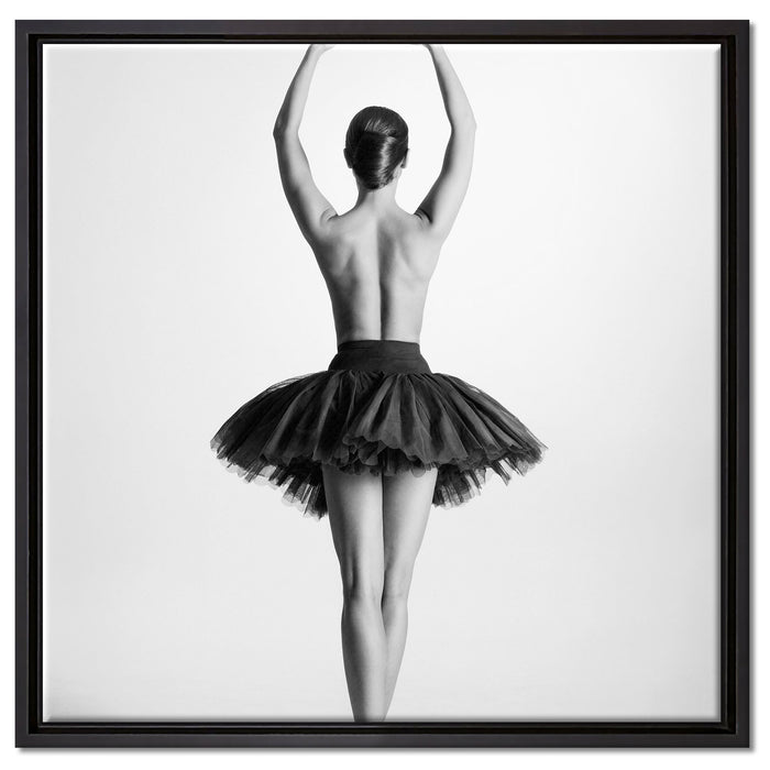 sexy nackte Ballettpose auf Leinwandbild Quadratisch gerahmt Größe 60x60