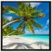 Palmenstrand auf Leinwandbild Quadratisch gerahmt Größe 70x70