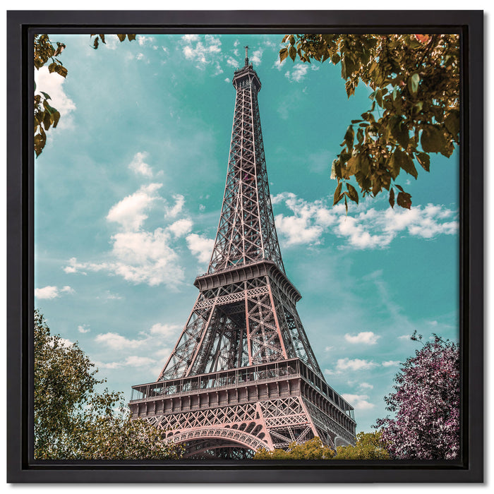 Eifelturm Paris auf Leinwandbild Quadratisch gerahmt Größe 40x40