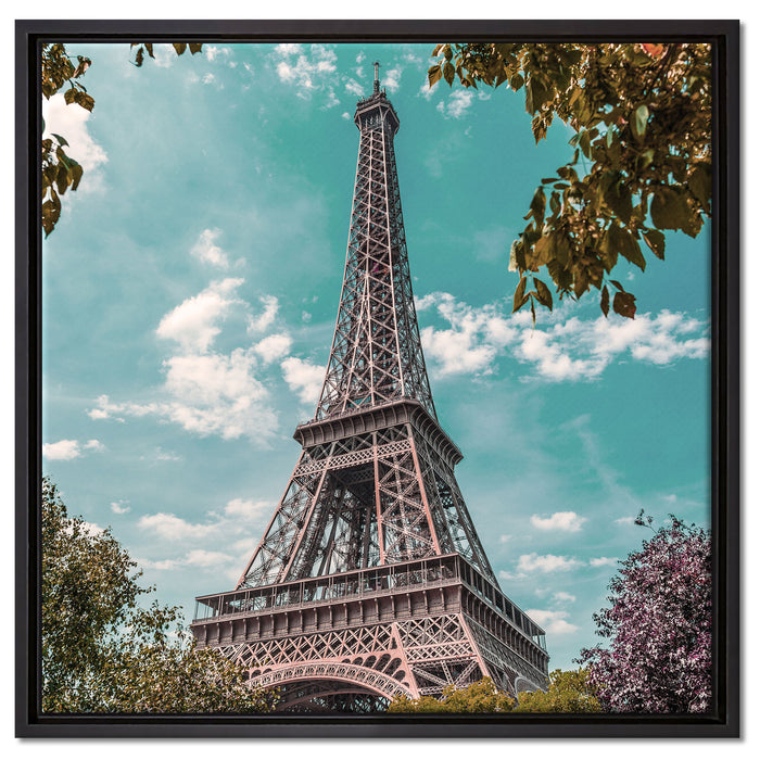 Eifelturm Paris auf Leinwandbild Quadratisch gerahmt Größe 60x60
