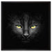 Dark schwarzes Katzengesicht auf Leinwandbild Quadratisch gerahmt Größe 60x60