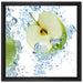 Frische Apfelscheiben im Wasser auf Leinwandbild Quadratisch gerahmt Größe 40x40