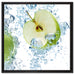 Frische Apfelscheiben im Wasser auf Leinwandbild Quadratisch gerahmt Größe 60x60