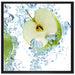 Frische Apfelscheiben im Wasser auf Leinwandbild Quadratisch gerahmt Größe 70x70