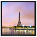 Eifelturm Paris bei Nacht auf Leinwandbild Quadratisch gerahmt Größe 60x60