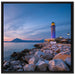Leuchtturm bei Ebbe auf Leinwandbild Quadratisch gerahmt Größe 70x70
