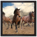 Western Pferde Cowboy auf Leinwandbild Quadratisch gerahmt Größe 40x40