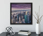Skyline New York  auf Leinwandbild Quadratisch gerahmt mit Kirschblüten