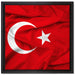 Turkey flag Türkei Flagge auf Leinwandbild Quadratisch gerahmt Größe 40x40
