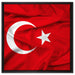 Turkey flag Türkei Flagge auf Leinwandbild Quadratisch gerahmt Größe 60x60