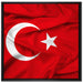 Turkey flag Türkei Flagge auf Leinwandbild Quadratisch gerahmt Größe 70x70
