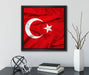 Turkey flag Türkei Flagge  auf Leinwandbild Quadratisch gerahmt mit Kirschblüten