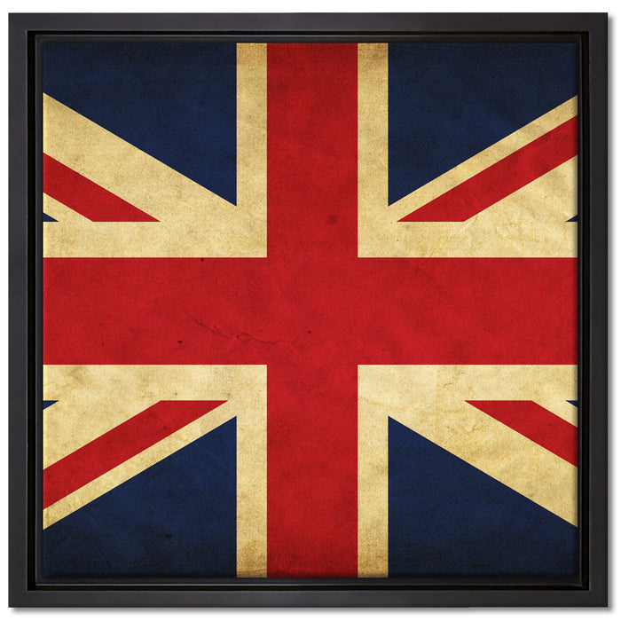 Großbritannien Flagge auf Leinwandbild Quadratisch gerahmt Größe 40x40
