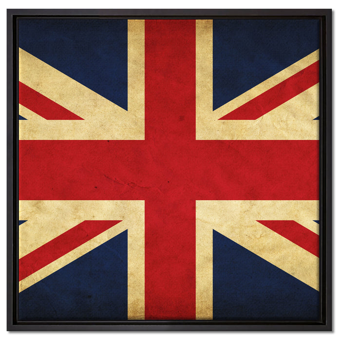 Großbritannien Flagge auf Leinwandbild Quadratisch gerahmt Größe 60x60